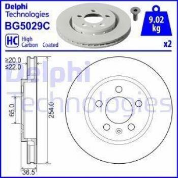 Disco de freno DELPHI BG5029C