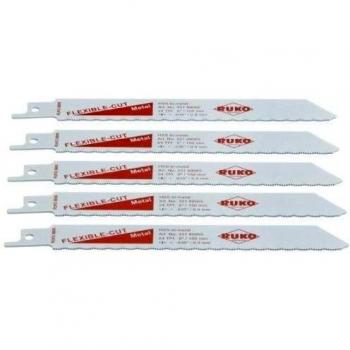 Ruko 33189065 - Pack de 5 sierras de sable bimetal con vástago universal 1/2, para metal, 150 mm