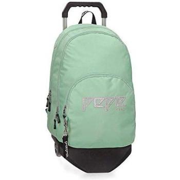 Pepe Jeans Uma Mochila Doble Compartimento con Carro Verde 32x44x22 cms Poliéster 20.46L