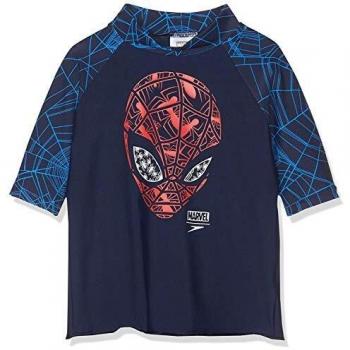 Camiseta de Manga Corta UV para Niño Marvel Spiderman - Speedo Essential Suntop Lycra Azul 5 Años