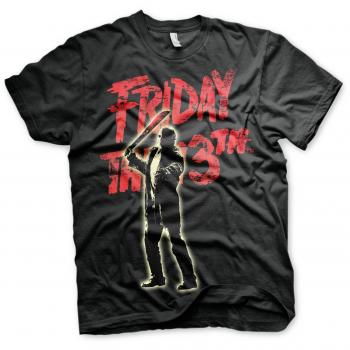 Monkey Print Camiseta Hombre Jason Viernes 13th y Freddy en Pulp Horror Fiction - Negro, XXL
