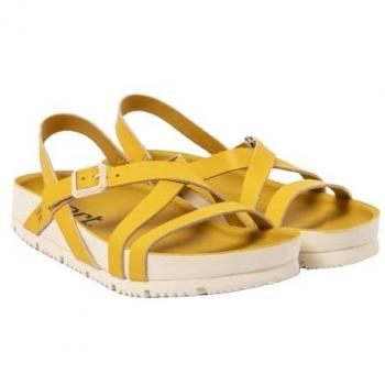 Sandalias de Piel Art 1619 Burdeos Amarillo para Mujer, Nappa Yellow, Talla 42 EU