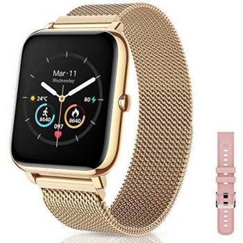 CanMixs Smartwatch Reloj Inteligente Mujer y Hombre, 1.4'' Impermeable IP67 Pulsera Actividad Inteligente con Monitor de Sueño, Pulsómetro, Pantalla Táctil Completa Reloj Fitness para Android y iOS