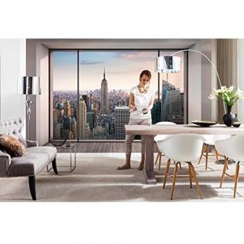 Penthouse NYC Skyline Pastel Wall Mural (145 in. H x 98 in. W)