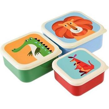 dotcomgiftshop - Juego de 3 fiambreras con figuras coloridas de animales