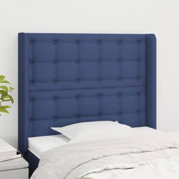 Cabecero con orejas de tela azul 93x16x118/128 cm VidaXL