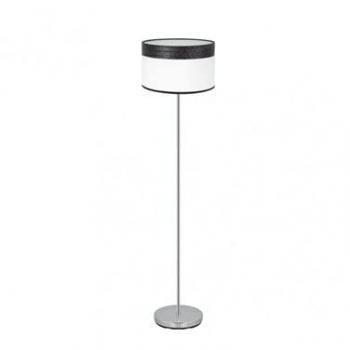 Lámpara de Pie Cloe FABRILAMP Cromo/Blanca-Madera Negra 162x40x40 cm 1xe27