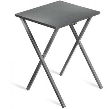 Mesa Auxiliar Plegable de Madera y Metal para Terraza 34x40x50 cm (Gris)