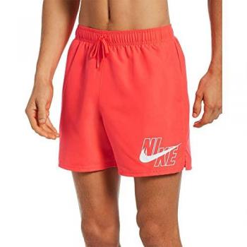 Bañador de playa y piscina Nike 5 Volley Short Hombre Crimson con diseño de logo, tejido resistente al cloro, secado rápido, cordón ajustable en la cintura y forro interior