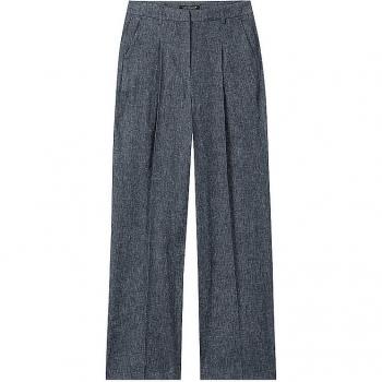 Luisa Cerano Women's Wide Blue Linen Trousers Size 40