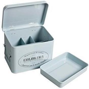 Comptoir de Famille 162830-Fiambrera con plato de metal, color azul claro y 51 x 25 x 33 cm