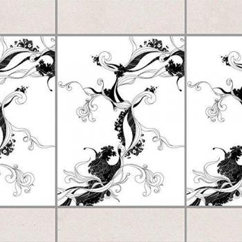azulejos - Cenefa Ranke en Tusche 20 cm x 15 cm, 20teilig