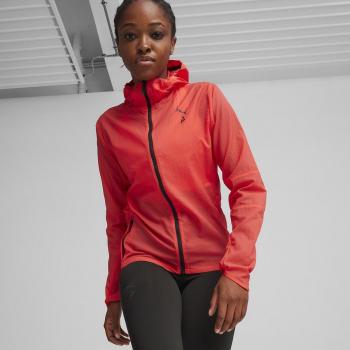 Puma Women's Ultra Lightweight Trail Hooded Jacket - Coral Red