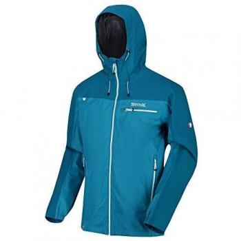 Regatta Highton Stretch-Chaqueta Impermeable Y Transpirable, con Capucha, Paneles Elásticos Y Costuras Selladas Jackets Waterproof Shell, Hombre, Olympic Teal/Gulfstream, XL