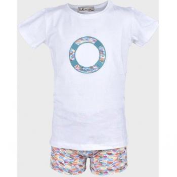 Conjunto de niño en color blanco de algodón