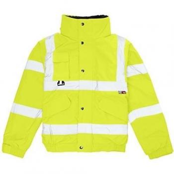 Supertouch 37B47 - 1 de la chaqueta de bombardero, amarillo - chaleco de advertencia, transpirable, 2-en