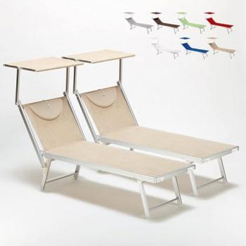 Tumbonas Plegables de Playa en Aluminio Santorini - 2 Unidades Color Beige