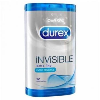 DUREX INVISIBLE EXTRA FINO EXTRA SENSITIVO PRESERVATIVOS 12 UNIDADES
