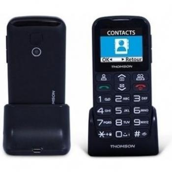 Thomson SEREA51 1.77 - Teléfono Móvil con Teclas Grandes, MiniSIM, Pantalla VGA, Batería de Ión de Litio, GSM, Botón SOS y Cámara 0.3MPX - Color Negro