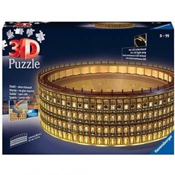 Ravensburger 3D Puzzle Night Edition - Colosseum, 216 Pieces with LED Lights