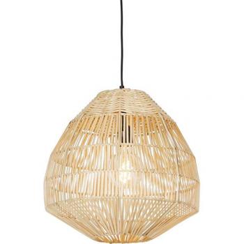 Lámpara colgante rústica de mimbre y bambú 41 cm - BISHOP, E27, adecuada para LED, diseño natural