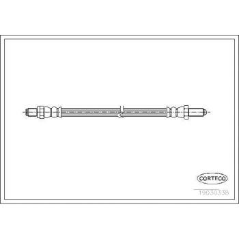 Latiguillo de freno CORTECO 19030338 - manguera flexible de freno, resistencia a la presión, fabricado con materiales de alta calidad, compatible con diversos modelos de vehículos, cumple con normativas de seguridad y rendimiento