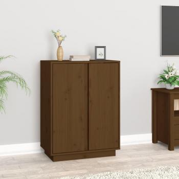 Aparador de madera maciza de pino 60x35x80 cm, mueble de almacenaje de salón, buffet para salón, armario auxiliar, armario de almacenamiento en color marrón miel