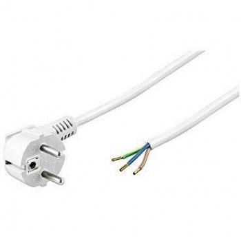 Cable de Alimentación Eléctrico Tipo F CEE7 a Bornes 3x1mm 3m Blanco