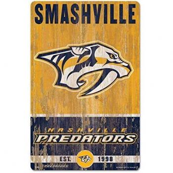 Wincraft NHL Nashville Predators 22480011 - Señal de Madera, 28 x 43 cm, Color Negro