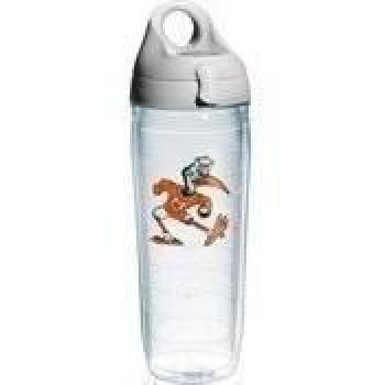Tervis 1073600 Miami University Vault Emblem Individual Water Bottle with Gray lid, 24 oz, Clear by Tervis
