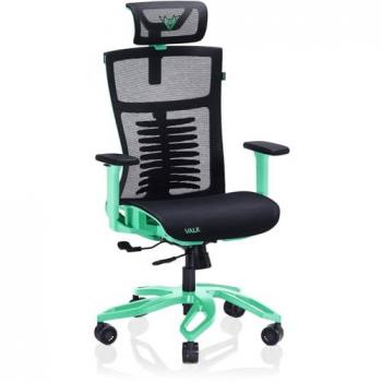 Silla Gaming VALK Noma - Malla Transpirable Negra/Aqua Menthe, Con Accuadoirs 3D y Ajuste de Profundidad