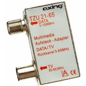 Adaptador Multimedia Axing TZU 21-65 para Cable Modem y TV, con Rückkanal 5-65MHz