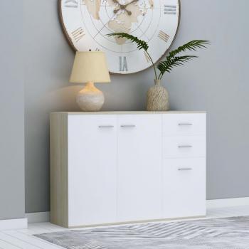 Aparador de madera contrachapada 105x30x75 cm - Mueble de Almacenaje de Salón, Armarios con Puertas, Cajón de Madera, Buffet para salón Moderno, Armario Auxiliar,