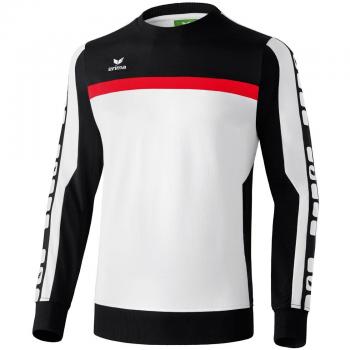 Erima Sweatshirt 5-Cubes - Sudadera de fútbol para niño, color weiß, talla 128 cm