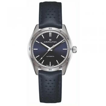 Hamilton Jazzmaster Performer Automatic Men's Watch 38mm Blue Leather Strap