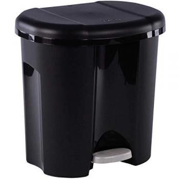 Cubos de basura DUO 2x10L, plástico, negro/gris, sistema de separación