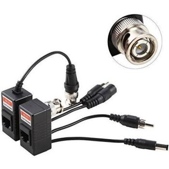 UHPPOTE 1 Par Coax CCTV Cámara Vídeo Audio Alimentación Balun Tranceptor Conectador Adaptador Conversor