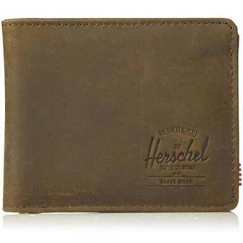 Herschel Hank + Coin Leather RFID Wallet Billetera con Dos Pliegues, Piel de Nobuk, Talla única Unisex Adulto