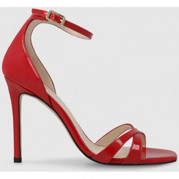 Lodi - Sandalias de tacón alto de mujer en charol rojo con hebilla