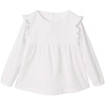 VERTBAUDET Blusa para Niña con Bordado Inglés Blanco Claro Liso 6A