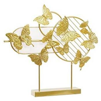 Figura Decorativa DKD Home Decor Dorado Metal Mariposas (63 x 9 x 58,4 cm)