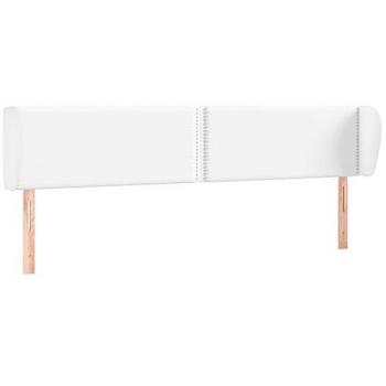 Cabecero de Cama con Orejas Blanco 163x23x78/88 cm en Cuero Sintético