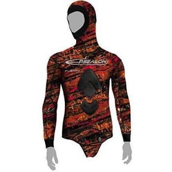 Chaqueta de Pesca Submarina Epsealon Fusion Camo Rojo 5 mm - Neopreno Yamamoto 039, Manchones SCS y Refuerzo de Carga