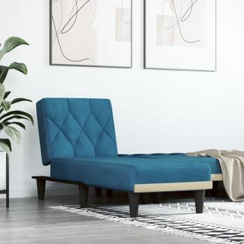 Chaise Longue Terciopelo Azul Sofá Diván Vidaxl