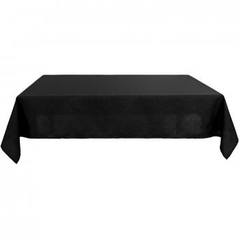 Deconovo Manteles de Mesa Rectangular Efecto Lino para Comedor 130 x 160 cm Negro