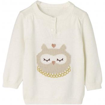 VERTBAUDET Jersey de Punto Tricot con Motivo Animal, para bebé niña Marfil 6M