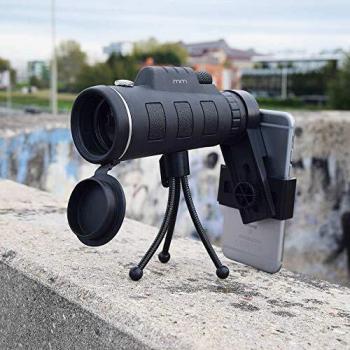 MikaMax - mm - Phone Telescope - Teléfono monocular - Trípode - Soporte ajustable - Dimensiones: 15,5 x 8 x 17 cm