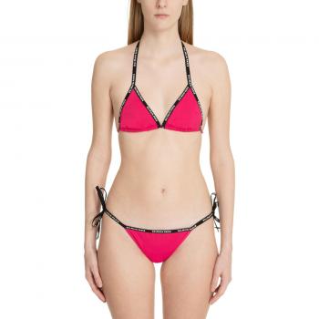Balmain Women's Pink Logo Bikini with Lace Closure, Size S