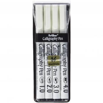 Artline EK-240W4 - Pack de 4 bolígrafos de caligrafía, color blanco