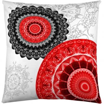 NATURALS Funda De Cojín Karma Rojo / Gris 60 x 60 cm